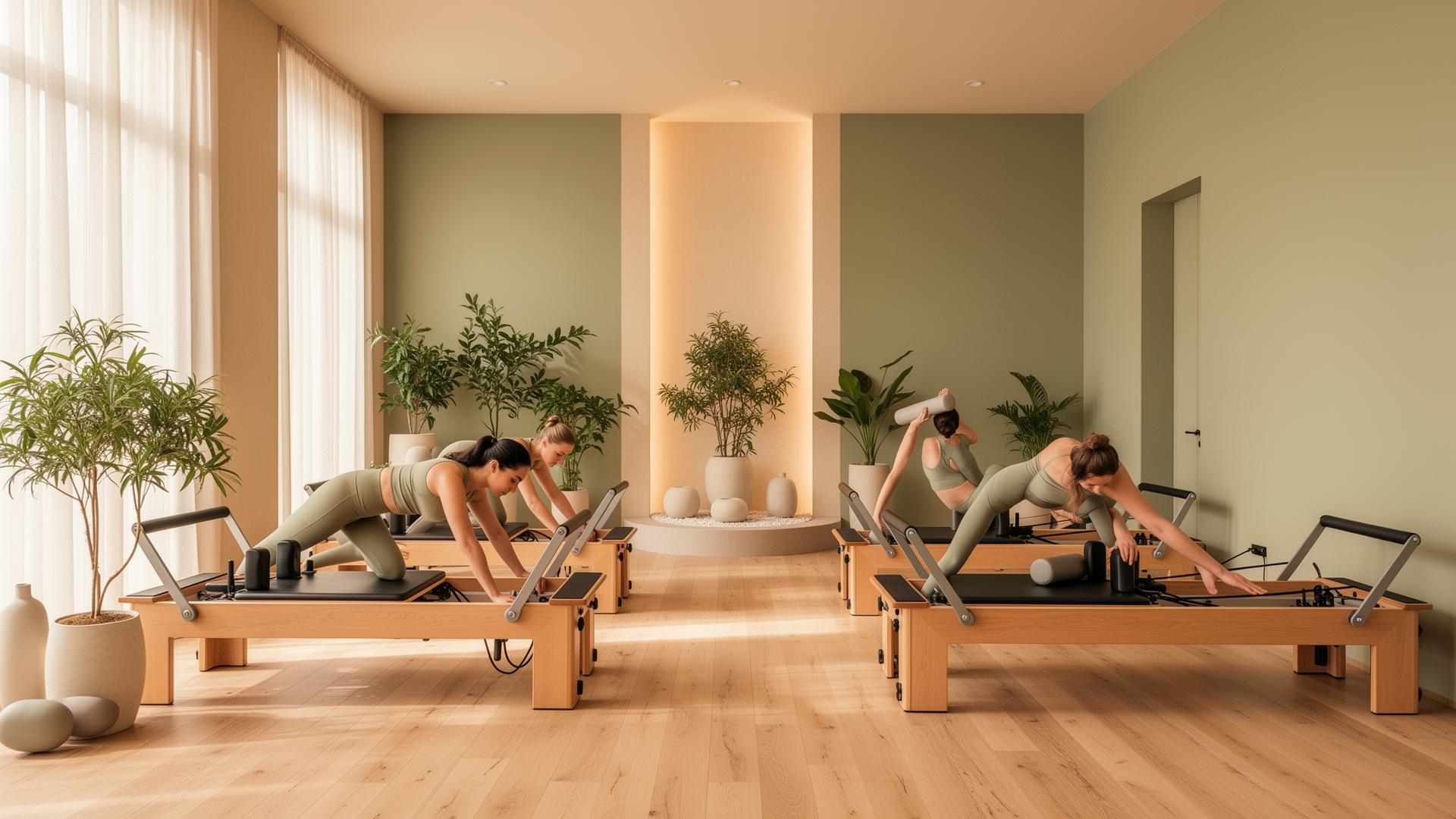 Shilpa's Pilates Studio interior with reformer equipment